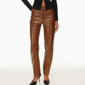 👖High Waisted Wilfred Vegan Leather Pants Size 00 Straight Leg - Inseam 28"👖